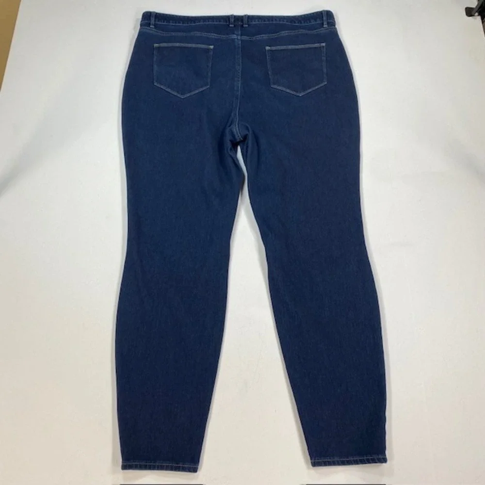LL Bean‎ Classic Fit Jeans Womens 20W Dark Wash Stretch Tapered Denim 300003